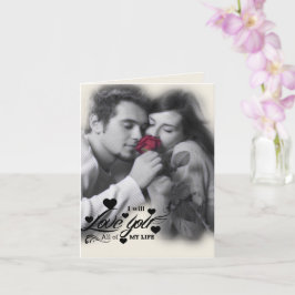 愛してる 全ての人生をかけて - 赤いバラのカップル カード