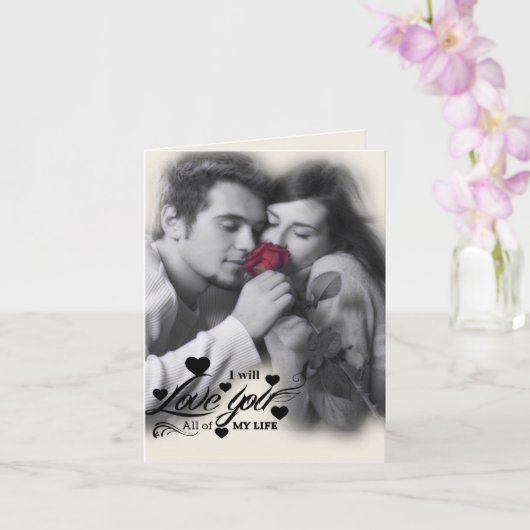 愛してる、全ての人生をかけて - 赤いバラのカップル カード (蘭)