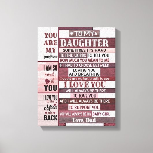 愛してる – 娘の贈り物 キャンバスプリント (正面)