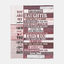 愛してる – 娘への贈り物 フリースブランケット