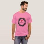 愛してる 孔雀の羽の円形デザインの男女兼用Tシャツ Tシャツ (正面フル)