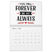 愛してる…愛に満ちた表現の年 カレンダー (2月 2026)