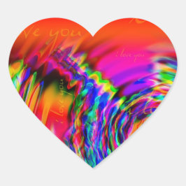 「愛してる」抽象デザイン ハートシール