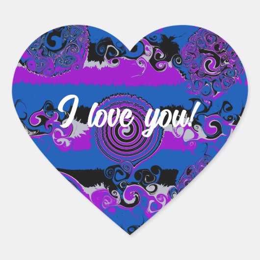 愛してる!抽象芸術シール ハートシール (正面)