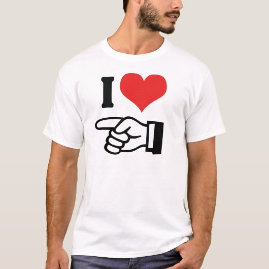 愛してる 指差し Tシャツ (正面)