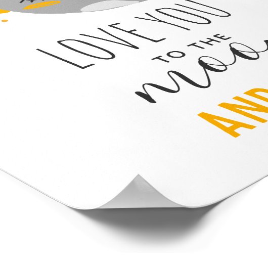 愛してる、月と星の向こうまで。かわいい星たち。保育園 ポスター (角)