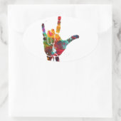 愛してる 楕円形シール (バッグ)