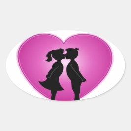 愛してる 楕円形シール