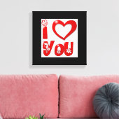 「愛してる」溝深い花 キャンバスプリント (インサイチュ (リビング))