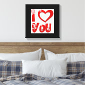 「愛してる」溝深い花 キャンバスプリント (インサイチュ (寝室))