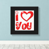 「愛してる」溝深い花 キャンバスプリント (インサイチュ (ウッドフロア))