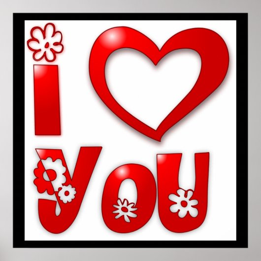 「愛してる」溝深い花 ポスター (正面)