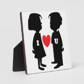 「愛してる」男の子と女の子 フォトプラーク (正面)