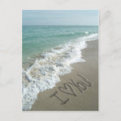 愛してる、砂浜に書いたメッセージ ポストカード (正面)