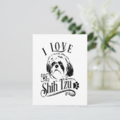 愛してる！私のシーズー  かわいい動物ペットパウドッグ愛 招待状 (スタンド正面)
