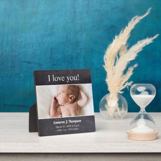愛してる 赤ちゃんの写真　生まれたばかりの紹介 フォトプラーク (インサイチュ)