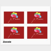 愛してる 長方形シール (シート)