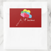 愛してる 長方形シール (バッグ)