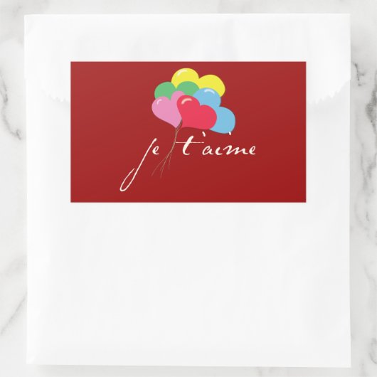 愛してる 長方形シール (バッグ)