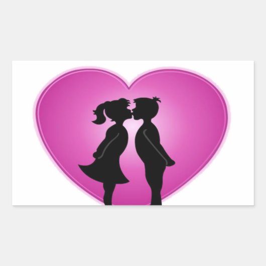 愛してる 長方形シール (正面)