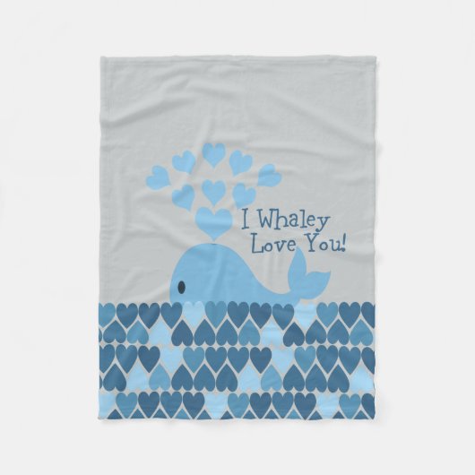 愛してる！青 フリースブランケット (正面)