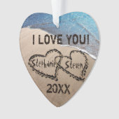 愛してる！2つのハートインサンドオーナメント オーナメント (正面)