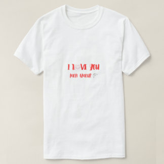 愛してる Mon Amour ロマンチックバレンタインデー タイポ Tシャツ