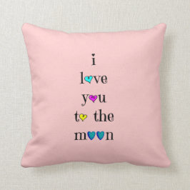 愛して下さい月に…. そして背部(ピンクの水) クッション