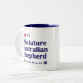 愛して下さい私のミニチュアオーストラリアの羊飼い(メス犬)を ツートーンマグカップ (正面左)
