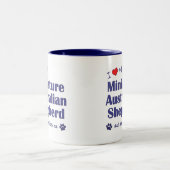 愛して下さい私のミニチュアオーストラリアの羊飼い(メス犬)を ツートーンマグカップ (中央)