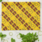 "愛して下さい赤くか青の花と" キッチンタオル (折り畳み)