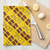 "愛して下さい赤くか青の花と" キッチンタオル (四つ折り)