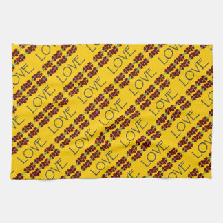 "愛して下さい赤くか青の花と" キッチンタオル