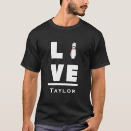 愛して生きる ボウリング ボウラー スポーツ ファン 名前 Tシャツ