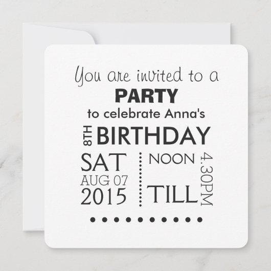 愛して 招待状 (裏面)