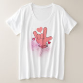 愛して.w プラスサイズTシャツ (デザイン正面)