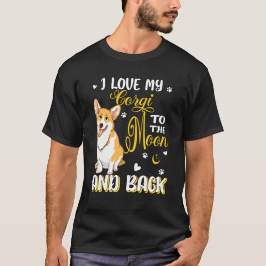 愛しのコーギー かわいいハート コーギー愛好家 Tシャツ (正面)