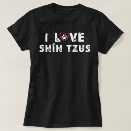 愛しのシーズー肉球プリント ドッグ Tシャツ
