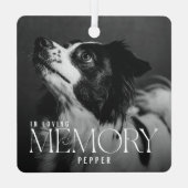 愛しのペットを偲ぶ犬の写真の記念品 メタルオーナメント (裏面)