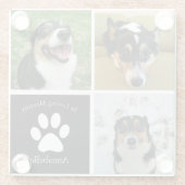 愛しのペット追悼 オーダーメイドの犬の写真コラージュギフト ガラスコースター (裏面)