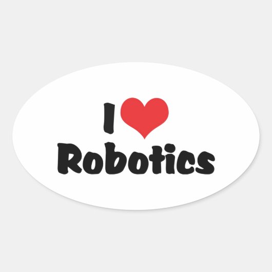 愛しのロボット工学 - ロボット好き 楕円形シール (正面)