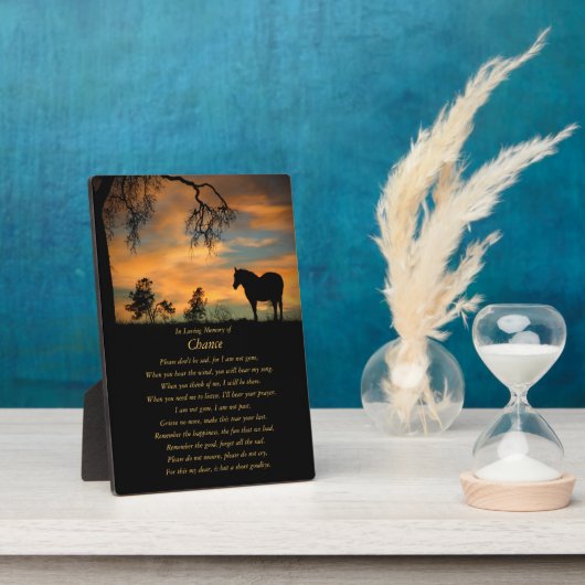 愛しウマ科のた思い出に残された馬の追悼文 フォトプラーク (側面)