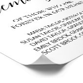 愛しエレガントた記憶のサインの黒い書道 ポスター (角)