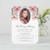 愛しエレガントた記憶のピンクのフローラ写真 招待状 (スタンド正面)