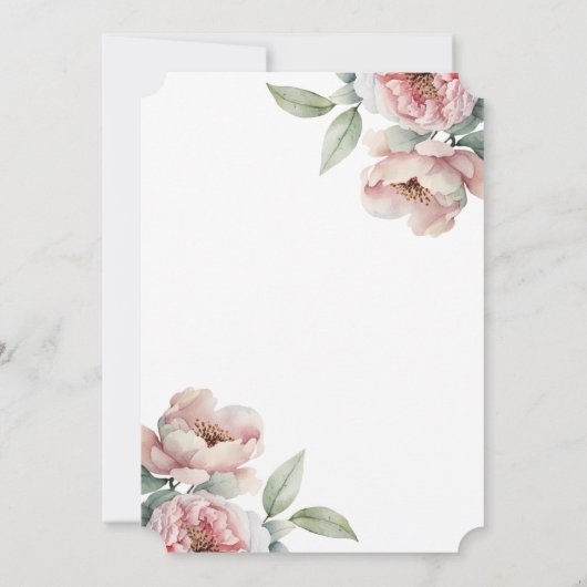 愛しエレガントた記憶のピンクのフローラ写真 招待状 (裏面)