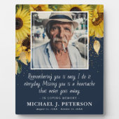 愛しエレガントて思い出にヒマワリ写真 フォトプラーク (正面)