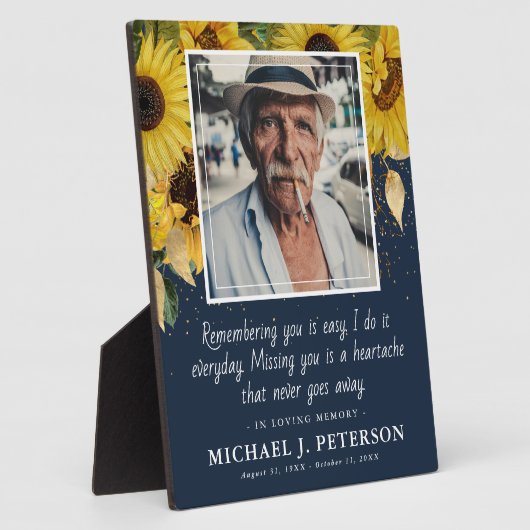 愛しエレガントて思い出にヒマワリ写真 フォトプラーク (側面)