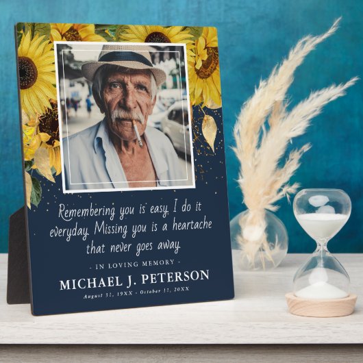 愛しエレガントて思い出にヒマワリ写真 フォトプラーク (側面)