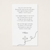 愛しエレガントて思い出にメモリアル祈りの言葉カード (裏面)