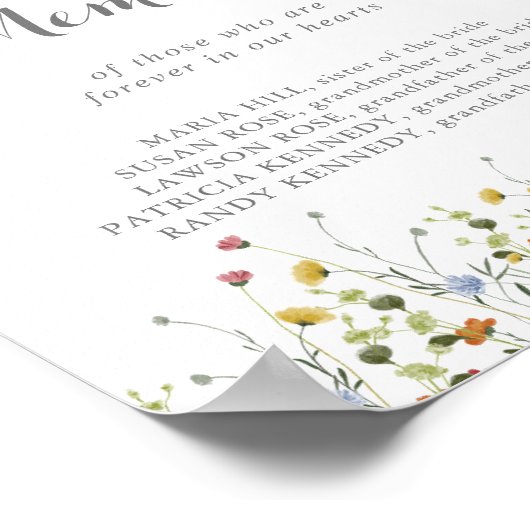 愛しカラフルた記憶のサインの優美な野生の花 ポスター (角)